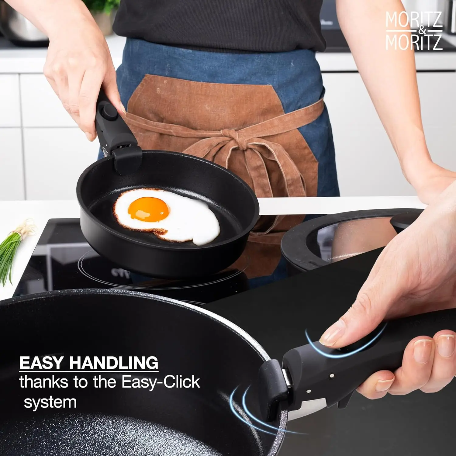 15点セット 鋳造アルミニウム製 ノンスティック調理器具セット |   積み重ね可能な鍋とフライパン、取り外し可能なハンドル、グラナイトコーティング、IH対応