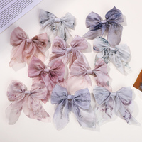 10Pcs random color hairgripes for girls ponytail hairclaw Ink gradient dyed yarn hair clip fashion women hair accessories