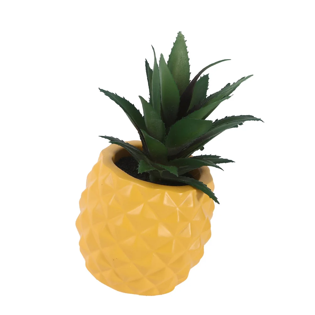 

Pineapple Shaped Bonsai Resin Blue Decoration Desktop Ornament Simulation Plant Festival Home Office Adornment