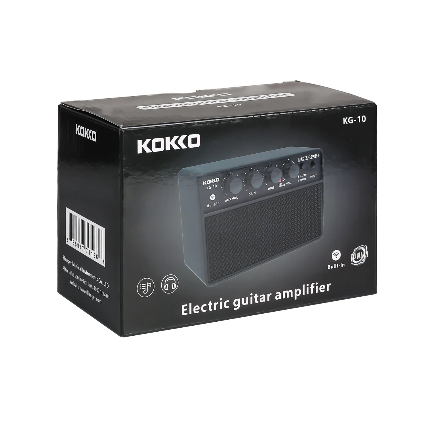 

KOKKO 10W Small Electric Guitar Amp Mini Portable Guitar Practice Speaker Rechargeable Portable Practice Audio Guitar Amplifier