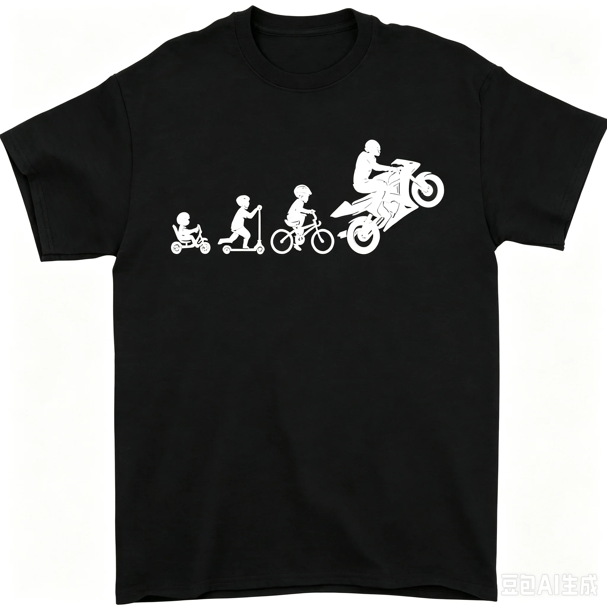 Biker Evolution Print Tshirt Men Women Kids To Motorcyclist Short Sleeve Casual Tops