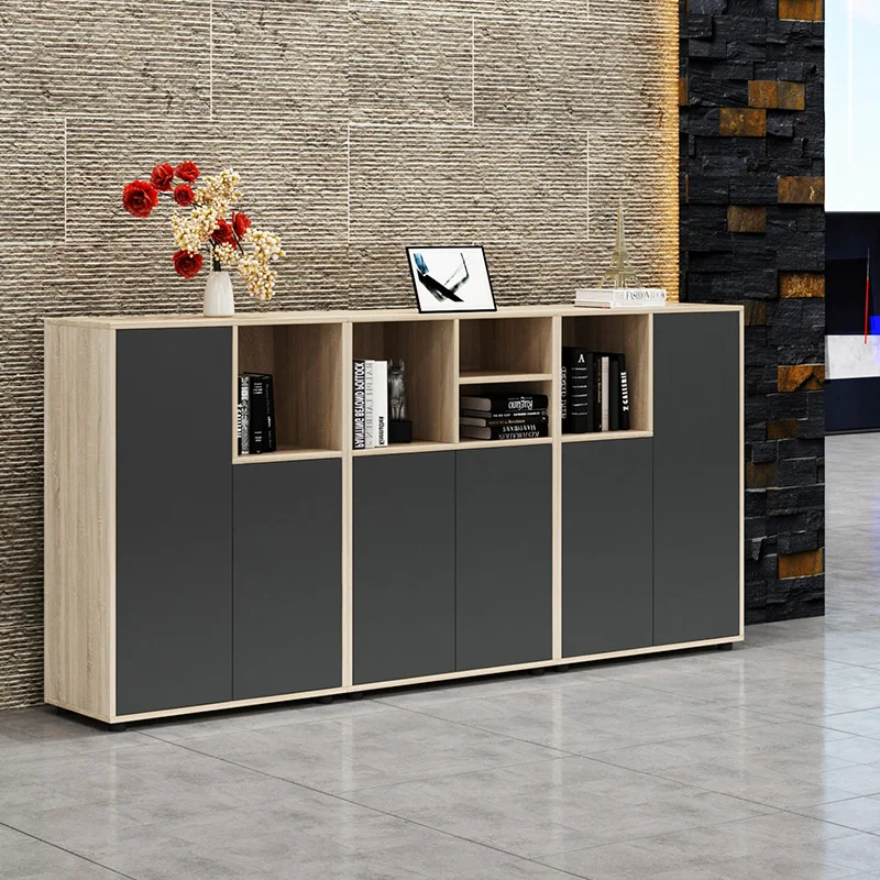 Office Partition Locker Flower Slot Desk Low Cabinet Information Industrial Wind Archive Cabinet Floor Side