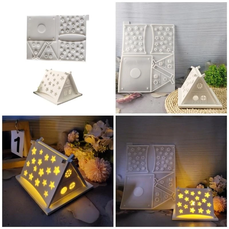 

Flexible Silicone Mold Miniature House Shaped Decoration Making Mould Temperature Resistant Gypsum Mould for Ornament