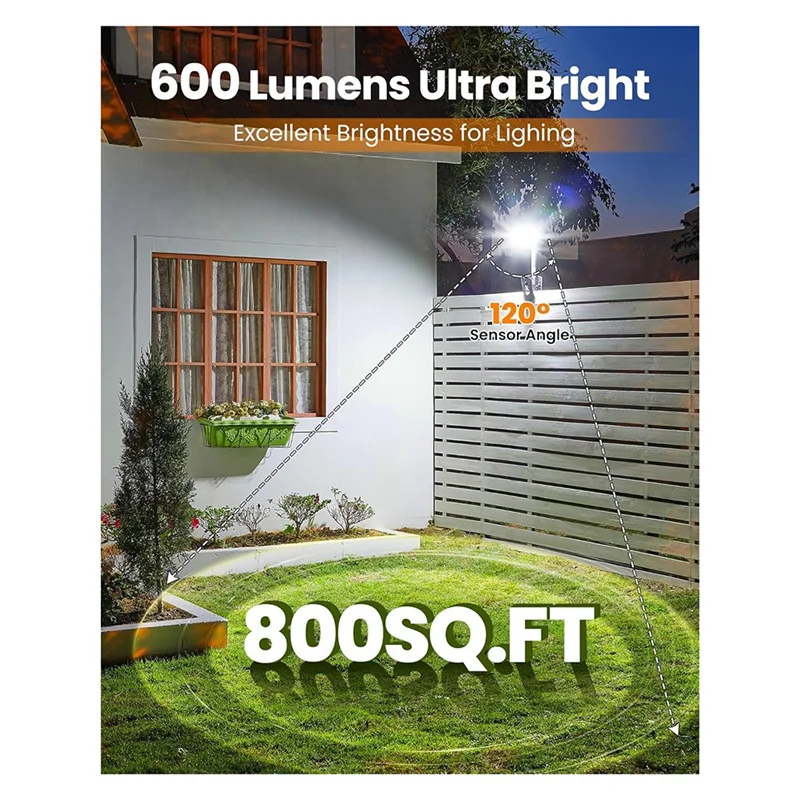 

ABNO-2Pcs Solar Fence Lights Solar Fence Lights For Chain Link Fence,Deck, Gutter,Camping 92 Leds 600LM Solar Fence Lights