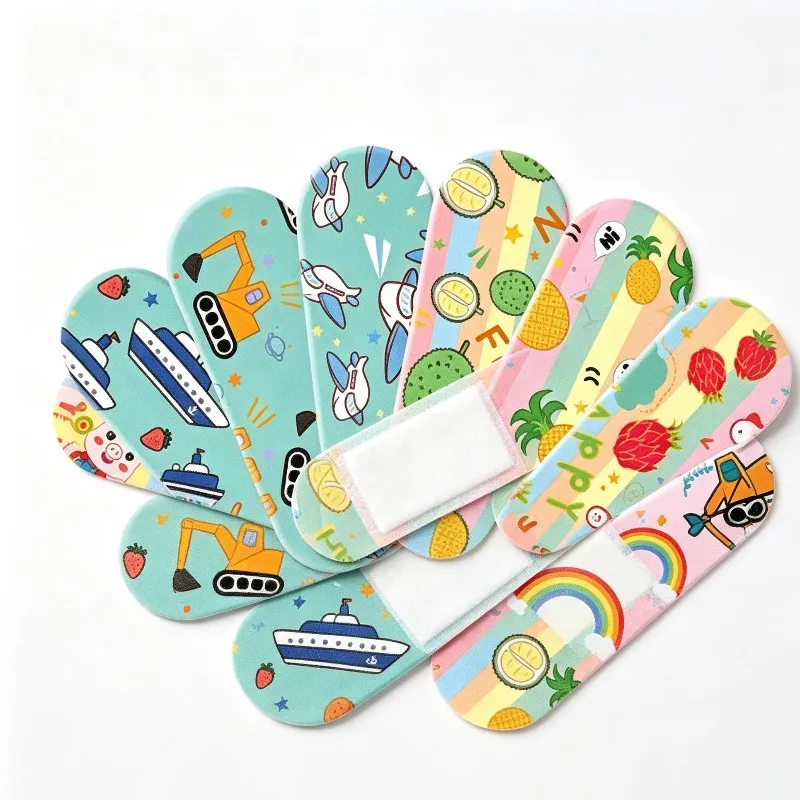 120Pcs Cute Cartoon Transparent Adhesive Band Aids Waterproof Breathable for Kids Hemostatic Wound Plasters First‑Aid Supplies