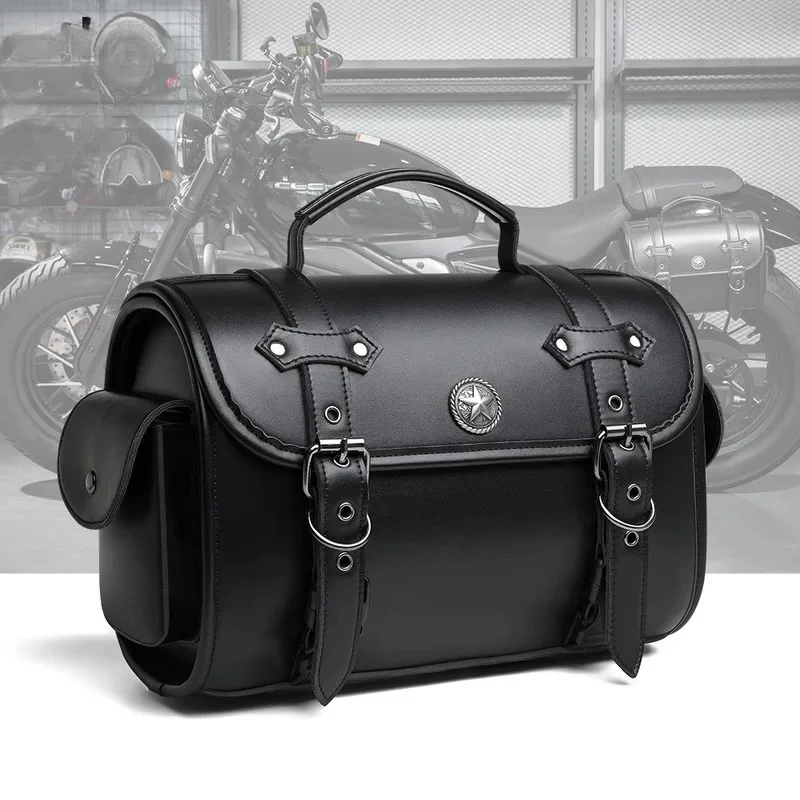 1pc Motorcycle Saddlebag Retro Throwover Saddlebags Motorcycle Luggage Side Bags Waterproof Storage Tool Bag for