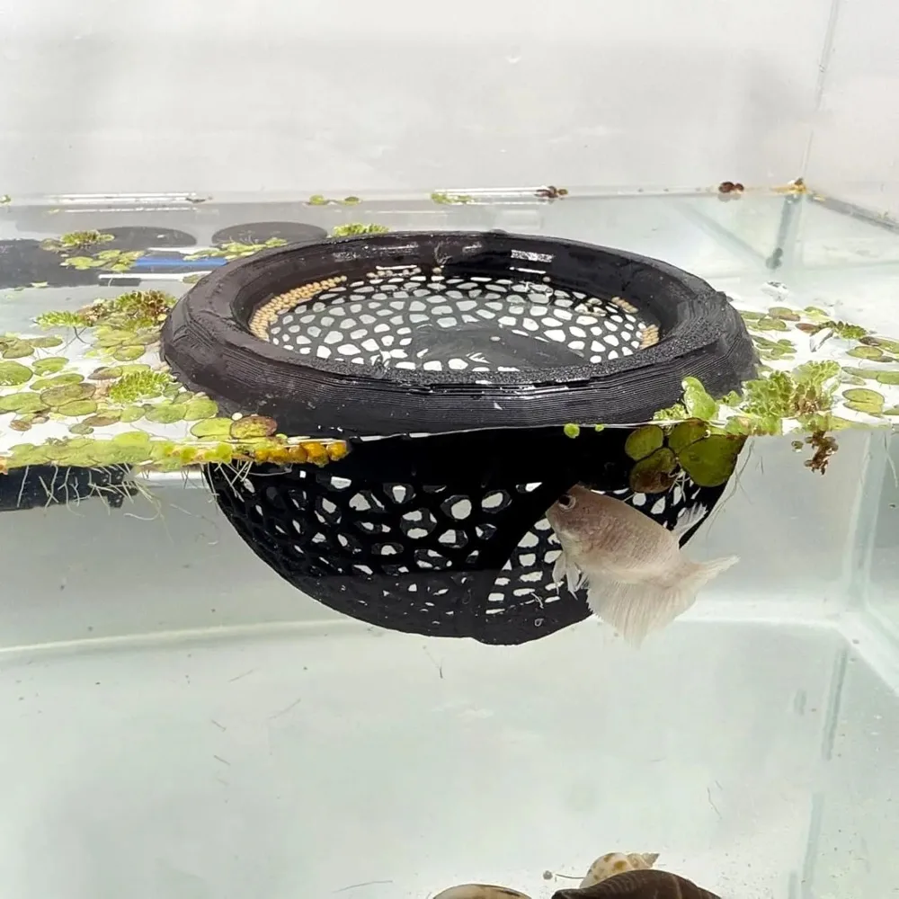 Aquarium Floating Cave Fish Shrimp Hideout Shelter, 3-in-1 Hammock Feeding Ring Resting Spot Design, Aquarium Accessories