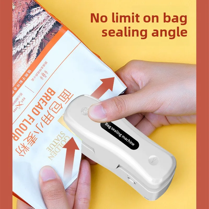 Rechargeable Mini Bag Sealer 2-In-1 Heat Sealer with Cutter for Chip Bags Portable Food Storage Snacks Freshness