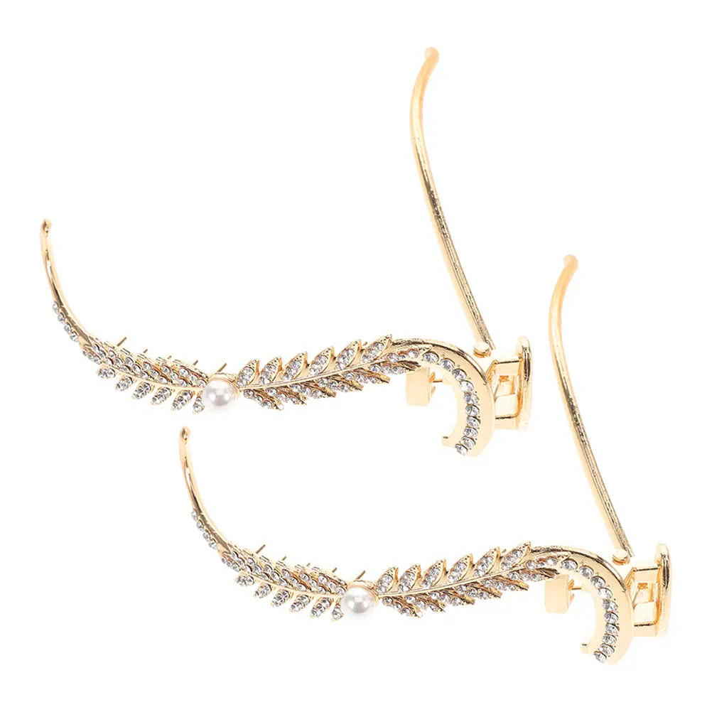 

2 Pcs Grab Clip Barrettes For Women Barrettes Alloy Rhinestone Clips Women Styling Pins Bridal Party Hair Accessories