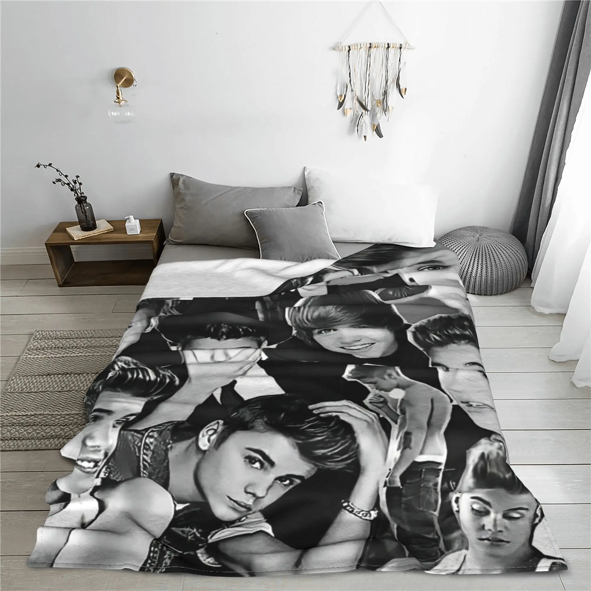 Justin Bieber JBiebs Blanket Singer Wool Throw Blankets Home Couch Printed Soft Warm Bedspreads