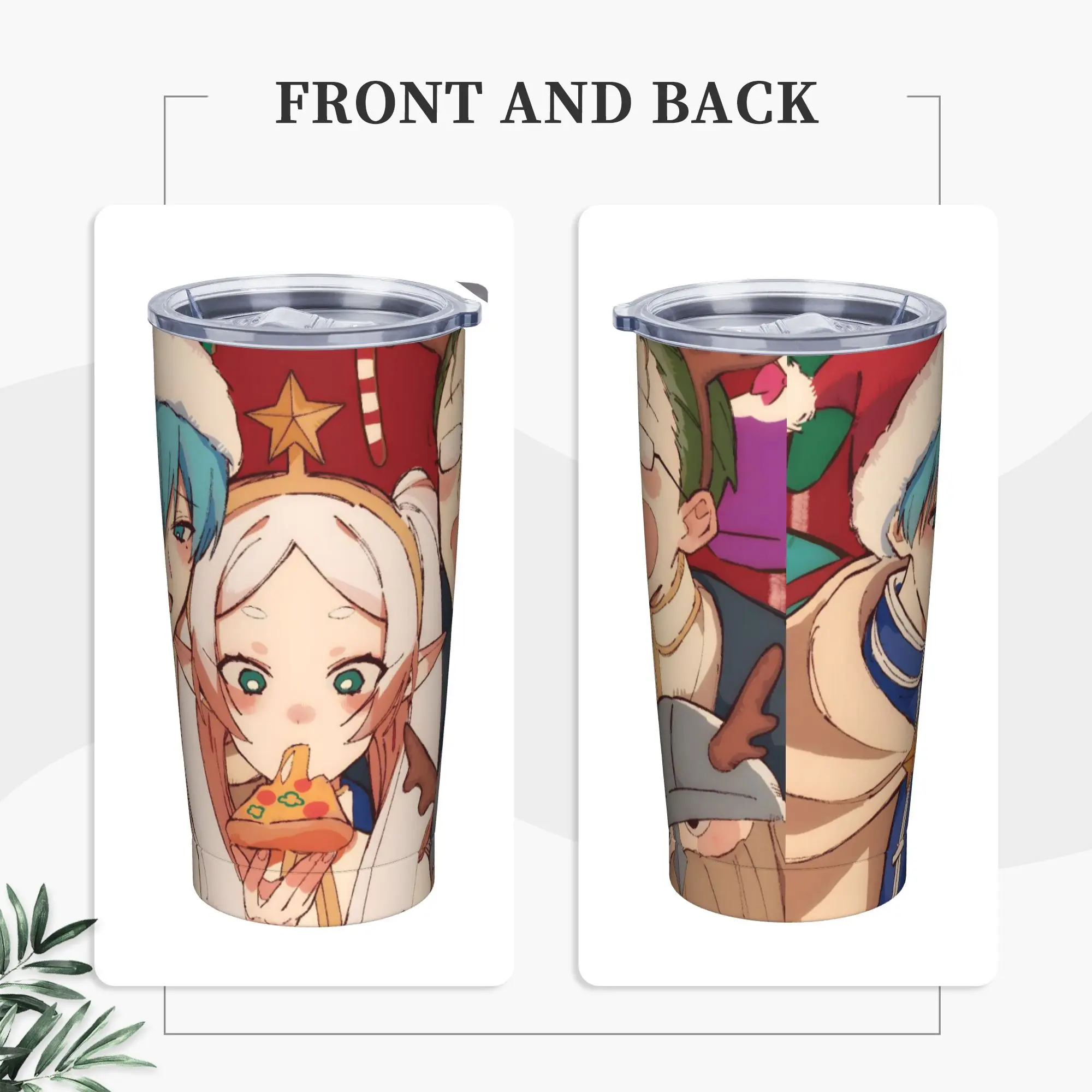Frierens Beyond Journey's End Anime Tumbler Vacuum Insulated  Thermal Cup with Lid Straw Double Wall Mug Water Bottle