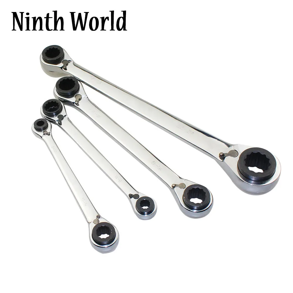 2025 Hot Sale 8-24mm Gear Ratchet Wrench Keys Geared Spanner Double Head Torque Multi-purpose Ratchet Combination Wrench Tool