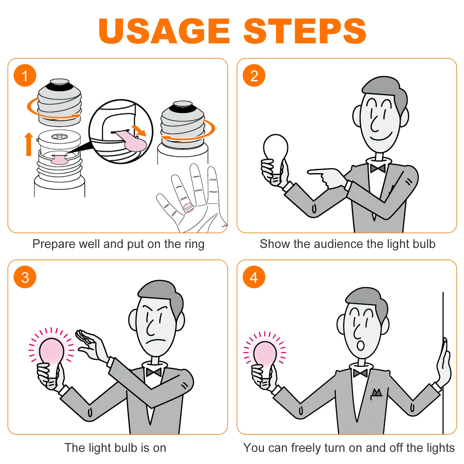 لمبة إضاءة دعائم خدعة سحرية للمتعة، سهلة الاستخدام، مزاج رومانسي، تصميم بلاستيكي متين #5