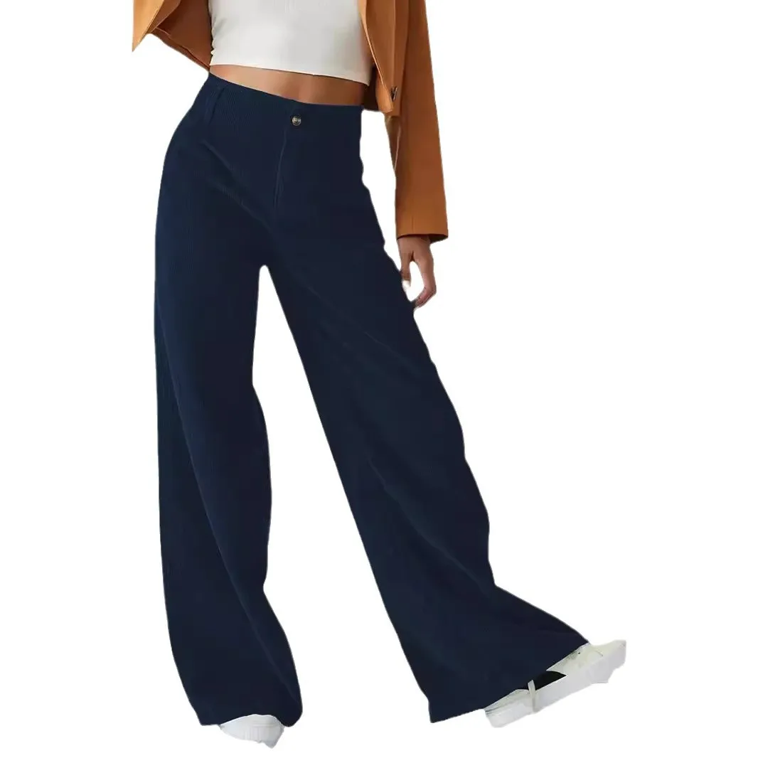 Trousers Women Streetwear 2025 Autumn New High Waist Straight Leg Pants for Women