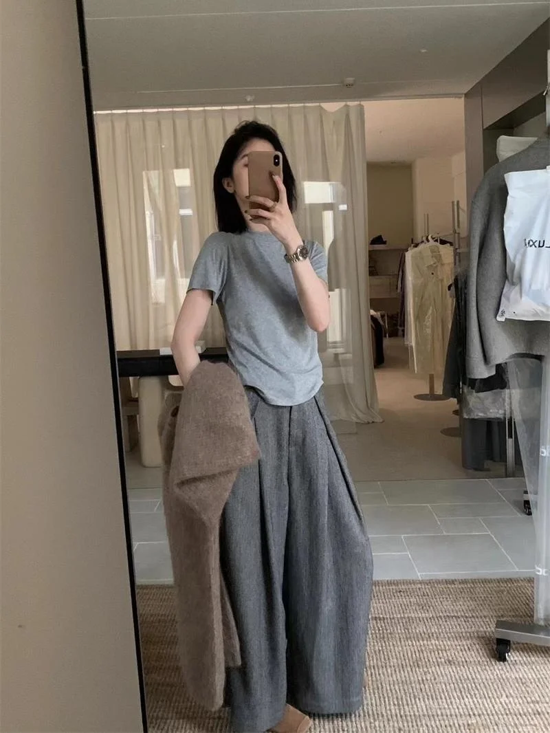 تي شيرت أبيض غير رسمي ort Sve للسيدات بياقة عالية METWO 2062 أوائل الخريف جديد Sle تخفيف Sle فضفاض مناسب للسيدات