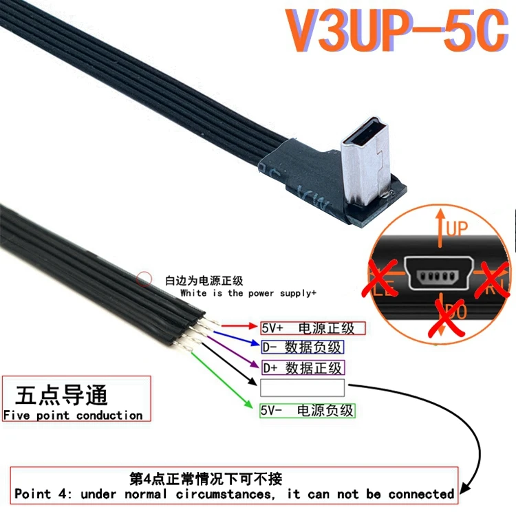 

DIY mini USB 2.0 Male cable Elbow Extension Wire Cord Power Charge Data Transmission Plug Female jack Connector 4 Pin 5 Pin