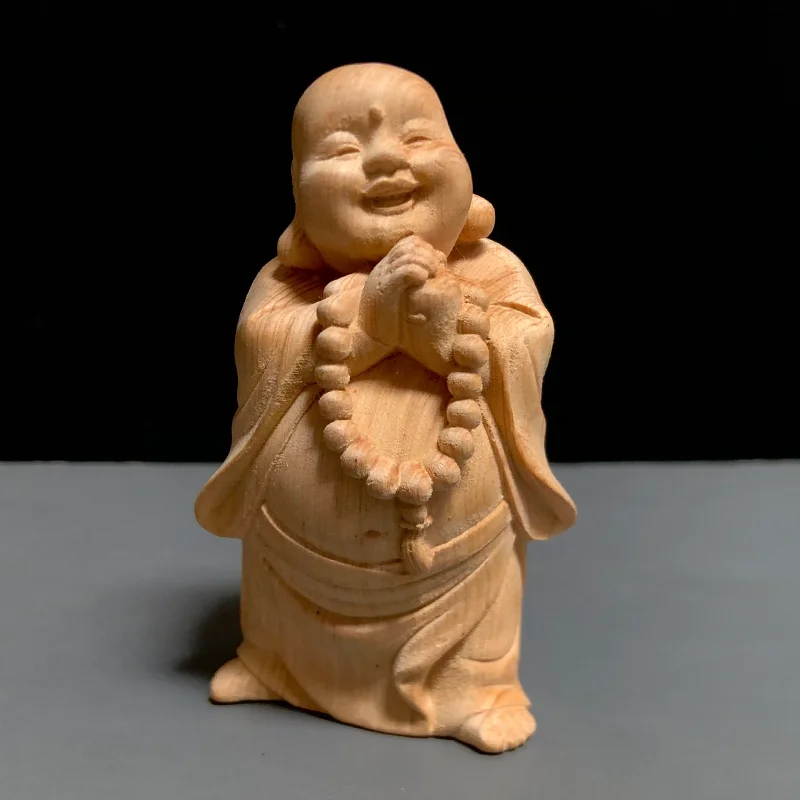 

Thuja Baja Poplar Wood Carving Rosary Maitreya Buddha Laughing Buddha Handheld Pieces Car Ornaments Solid Wood Congratulations