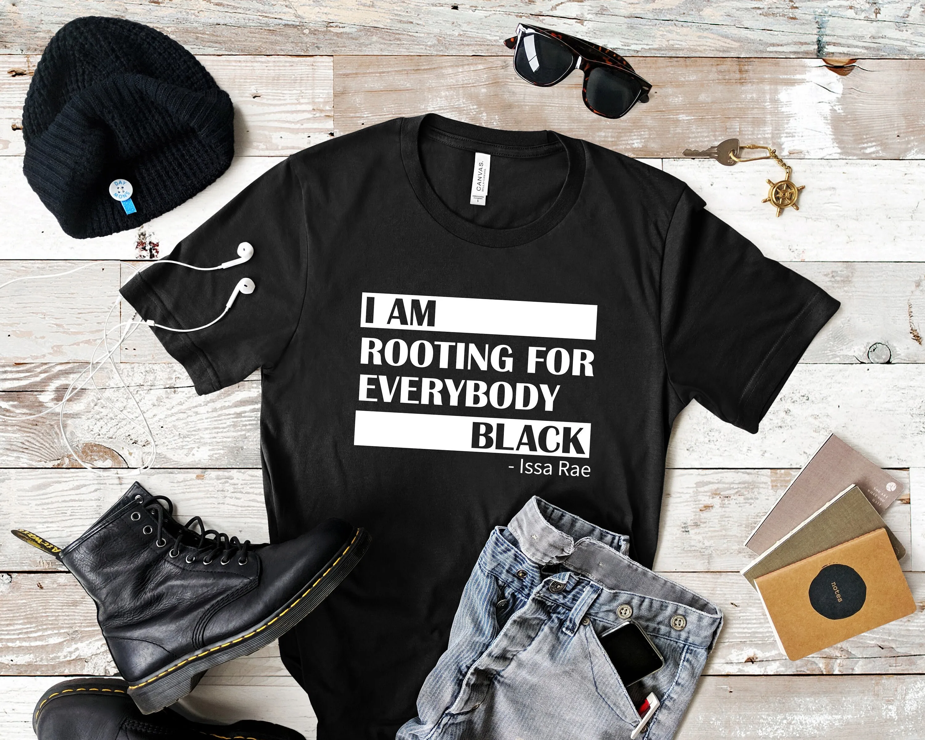 I Am Rooting For Everybody Black T Shirt Issa Rae Pride