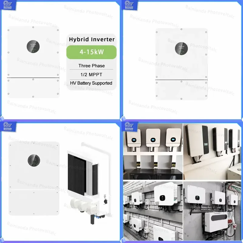 Hybrid Solar Inverter 4KW 5KW 6KW 8KW 10KW 12KW 15KW Three Phase On Off Grid PV Power Converter Battery Storage System MPPT