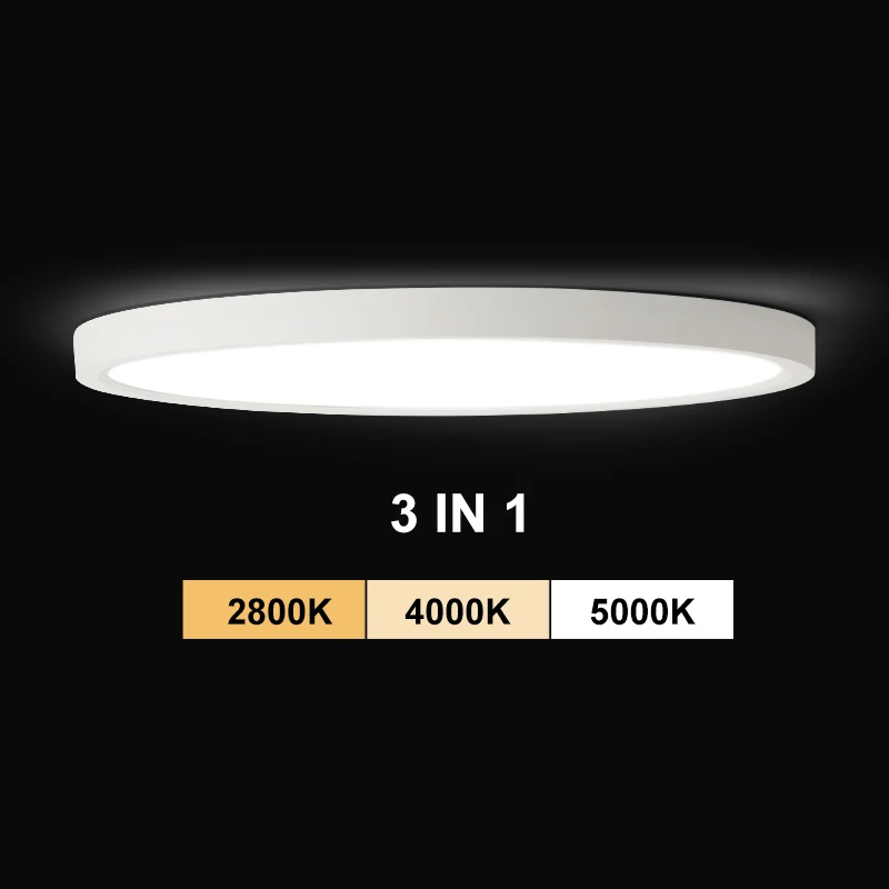 Flat Led Round Panel Light CCT 220V Thin Indoor Lighting Golden Wood Black For Kitchen Bedroom Bathroom Led Panel Ceiling Light