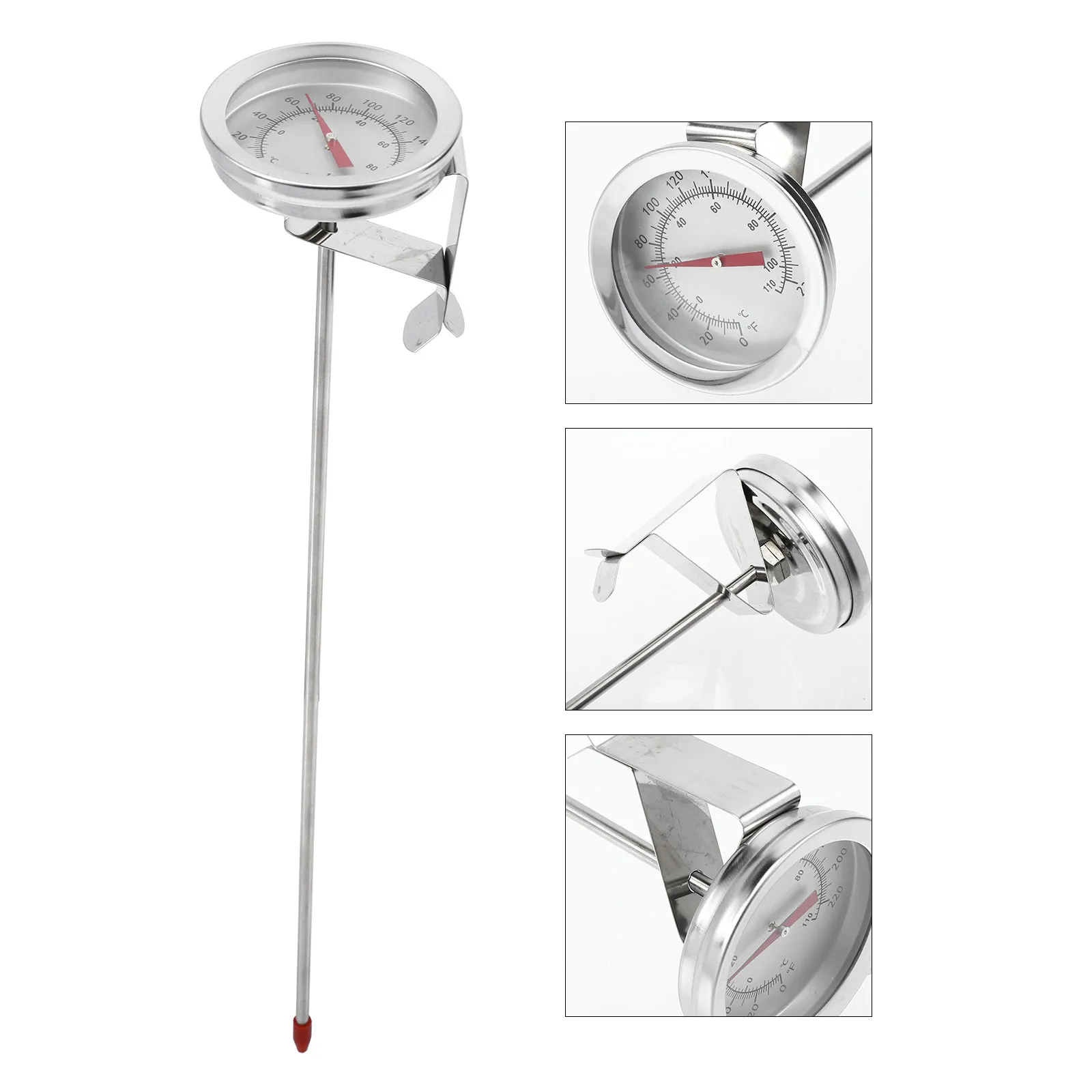 

Stainless Steel Food Thermometer Glass High Temperature Resistant Instant Read Brewing Beer Fry Candy Cooking Thermometer