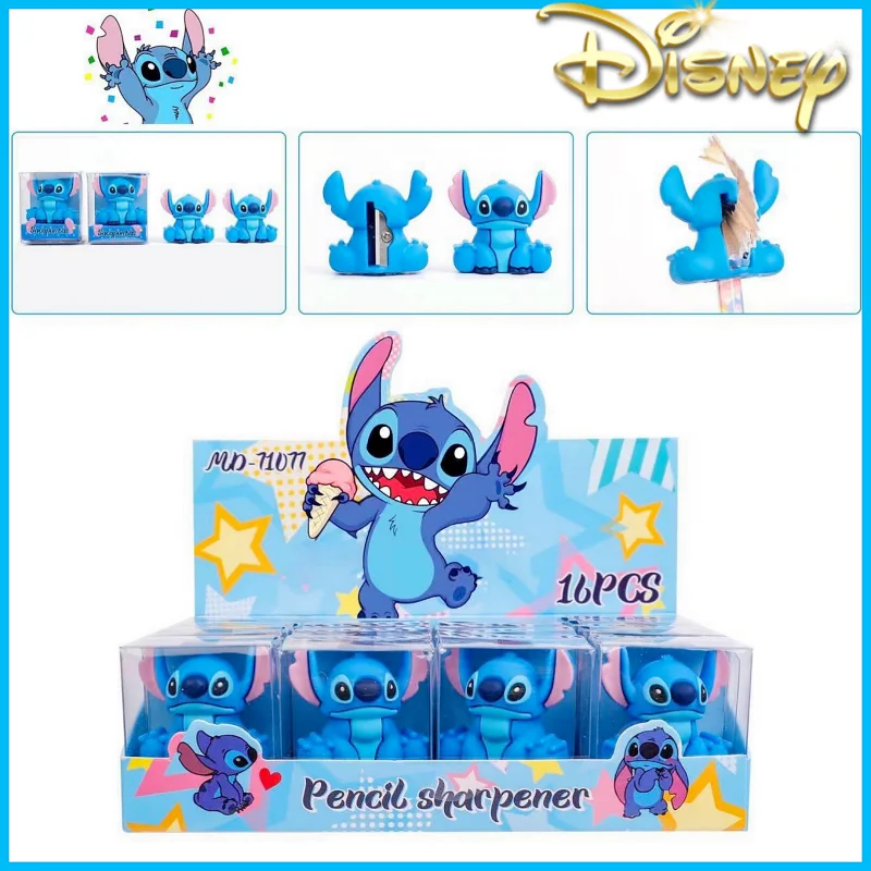 16pcs Disney Anime Lilo And Stitch Pencil Sharpener Cute Pvc Doll Student Cartoon Single Hole Pencil Sharpener Pencil Sharpener