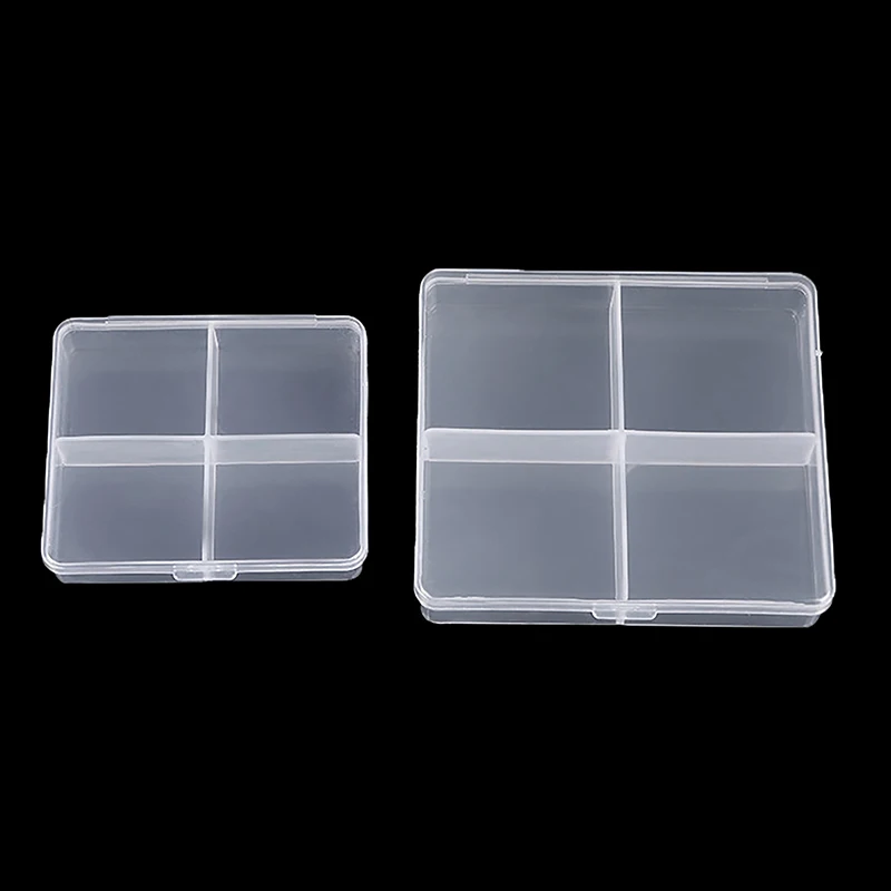1 قطعة صندوق تخزين بلاستيكي شفاف مربع عناصر صغيرة أشتات منظم حافظة خرز للمجوهرات صندوق حاوية أدوات اكسسوارات