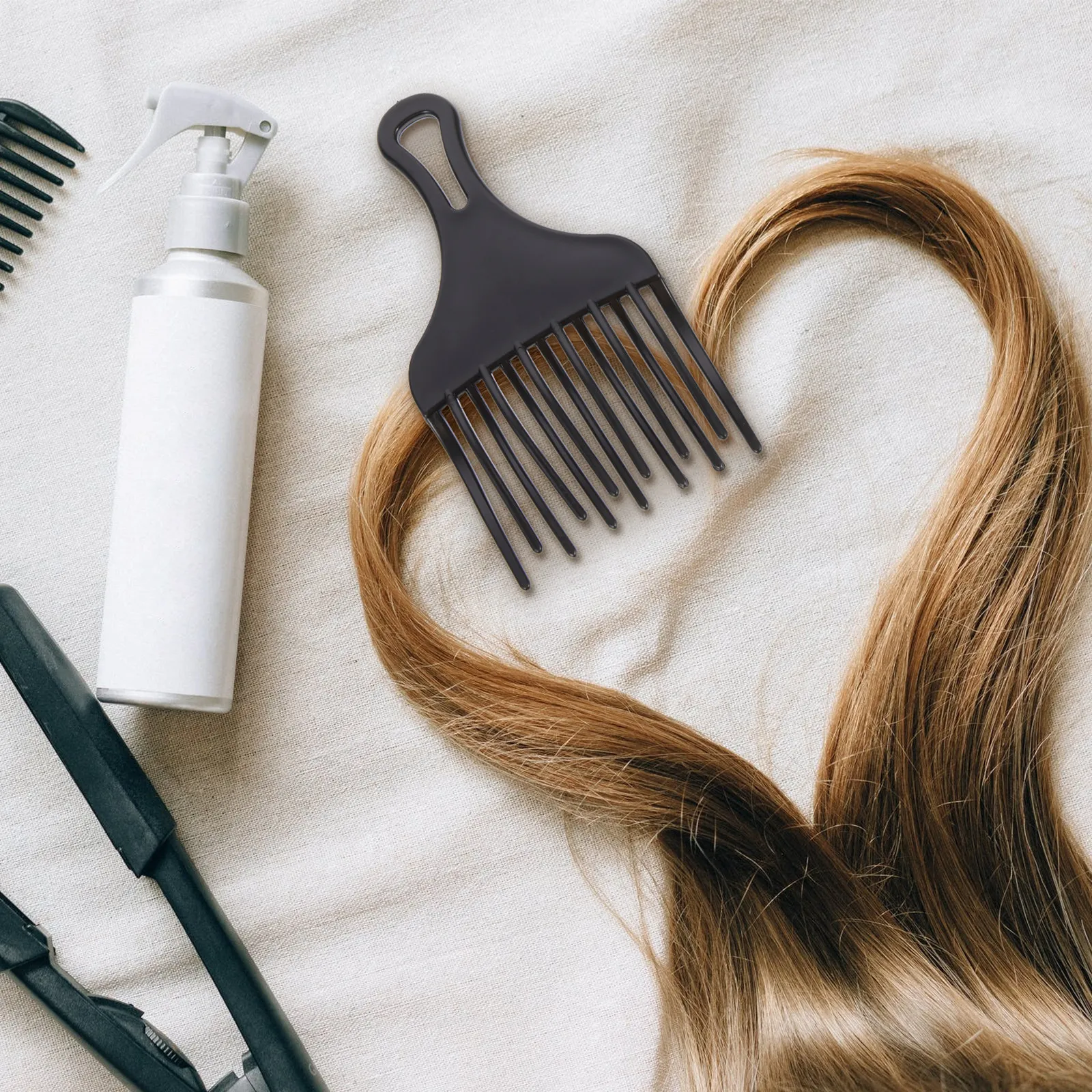 2Pcs Hair Pick Comb Professional Plastic Needle Combs Extra Wide Tooth Detangling Thick Hair Salon Styling Haircut Hairdressing