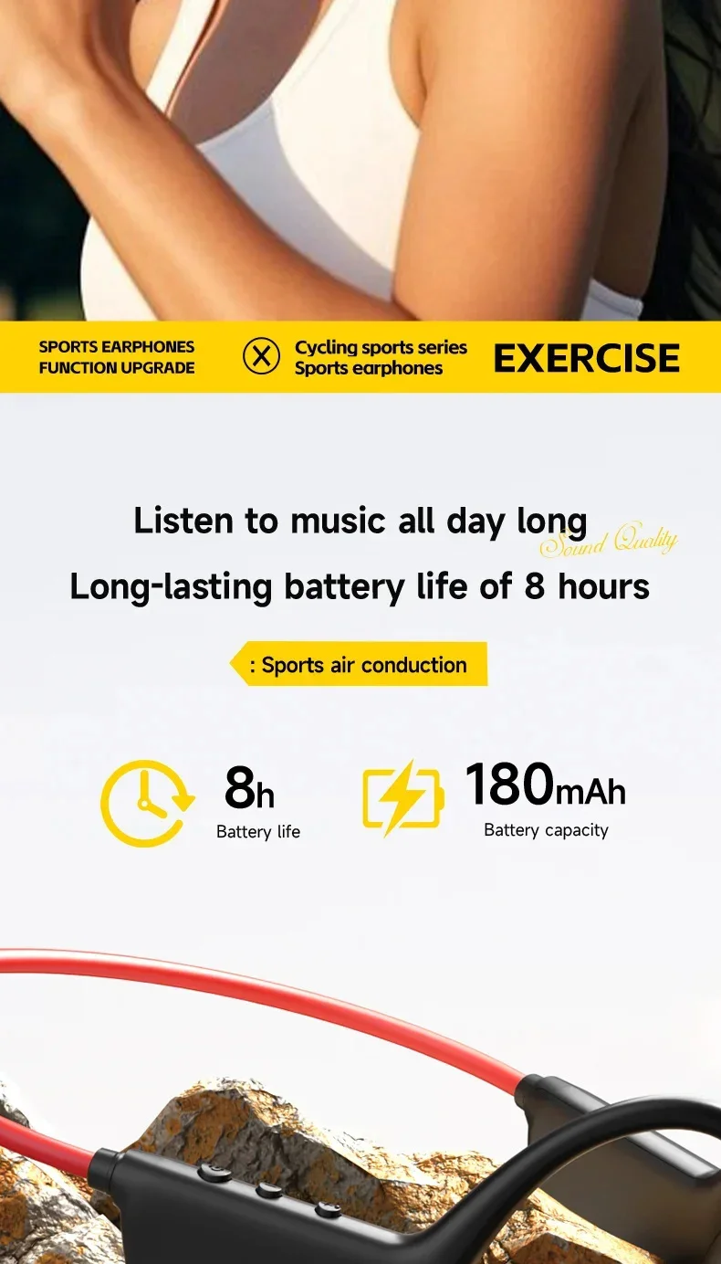 Bone Conduction Headphones IPX8 Bluetooth 5.4 Waterproof Wireless Sports Headset with Mic for Swimming Running Fitness Gym 2026