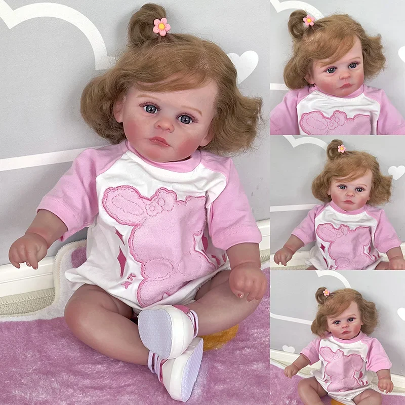 

50 см кукла Reborn Baby с укорененными волосами, мягкое тело с 3D-кожей, многослойная живопись с видимыми венами, мягкая на ощупь кукла