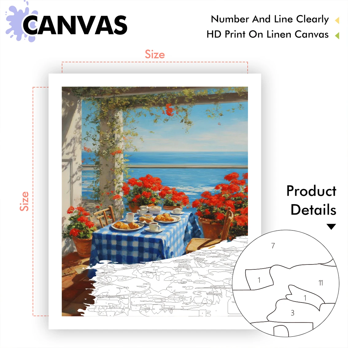 CHENISTORY Painting By Numbers Simple Art Stuff Acrylic Open-air restaurant Landscape Wall Art Picture Canvas Picture Handwork