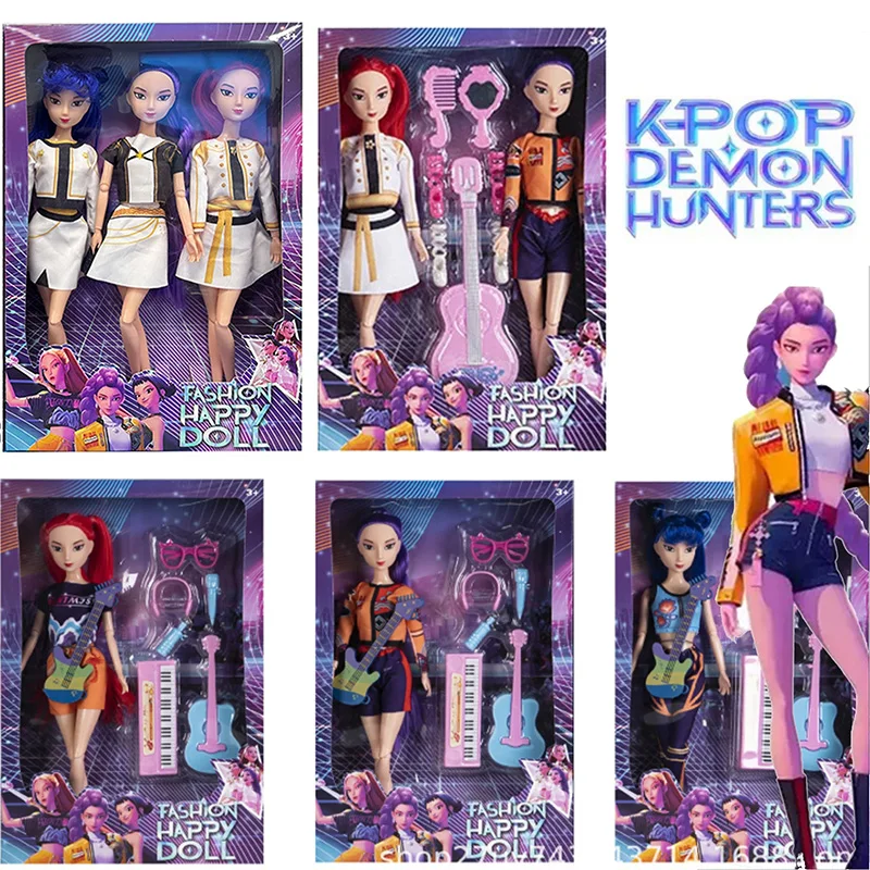 

Аниме KPOP Demon Hunters Dolls-Rumi Mira Zoey Виниловые игрушки с высокой восстановленной персонажей Фигурка Кукла Периферийные игрушки из фильма ﻿