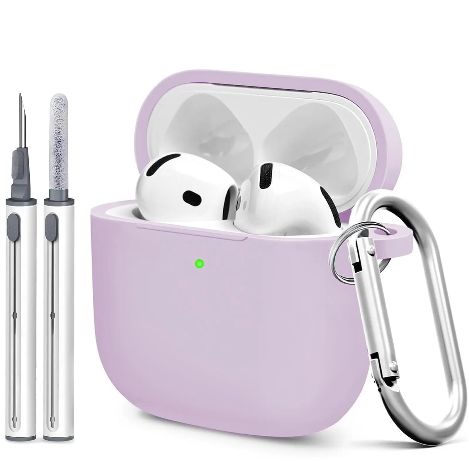für AirPods 5/4: Weiche Silikonhülle mit Reinigungsset, umfassender Schutz für die Kopfhörer, inklusive Schlüsselanhänger, passend für AirPods 5/4/Pro3. – Detail 16