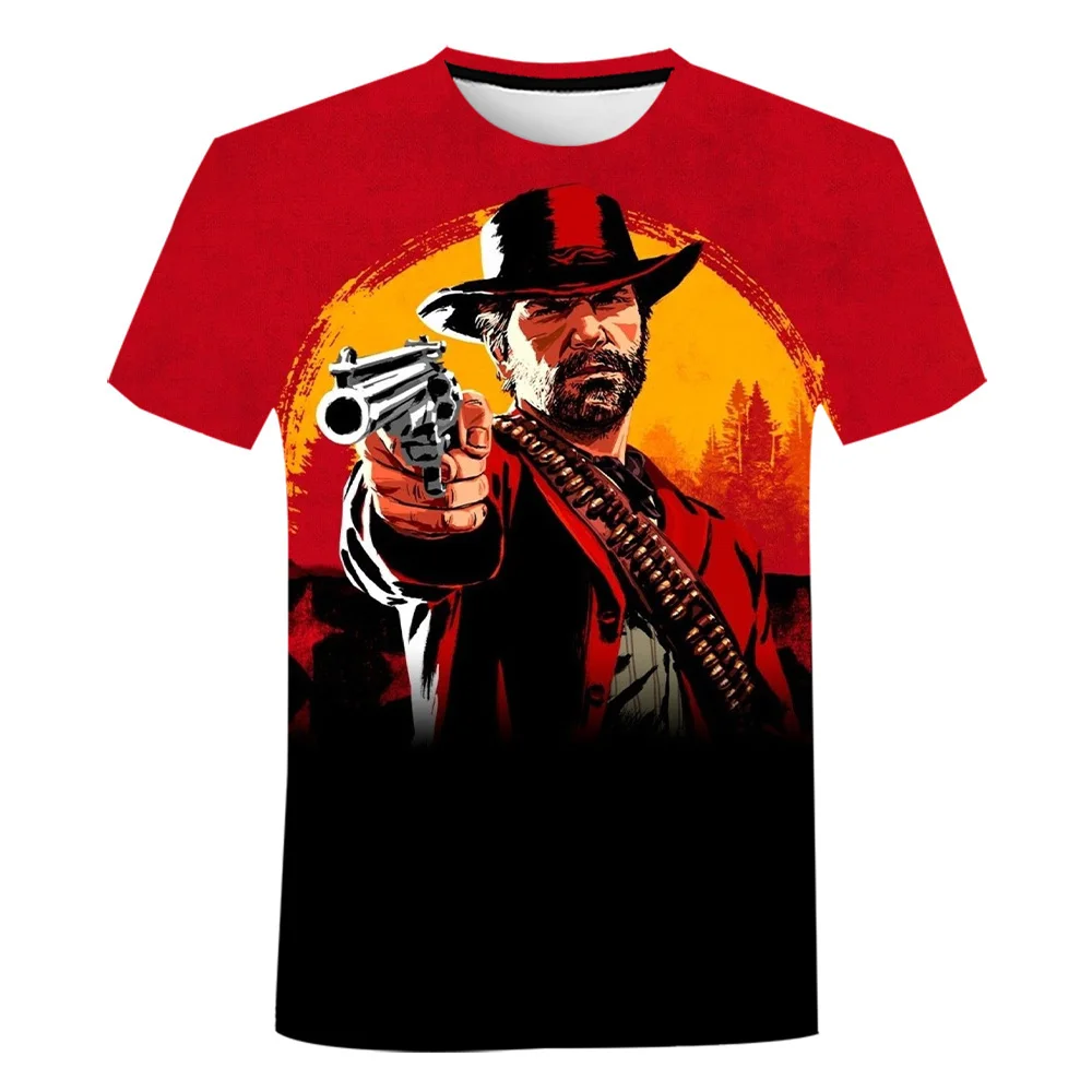 Summer Game Red Dead Redemption 2 T-Shirt 3D Print Streetwear Men Women Fashion Oversized O-Neck T Shirt Kids Tees Tops Clothes