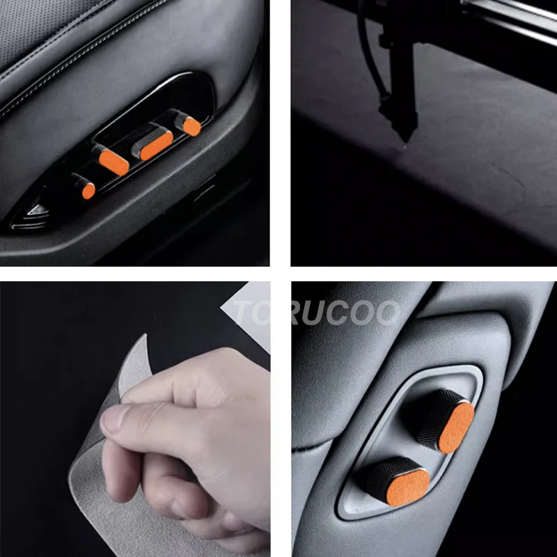 For Avatr 12 2023 2024 Car Seat Adjustment Button Suede Decorative Sticker Alcantara Interior Accessories