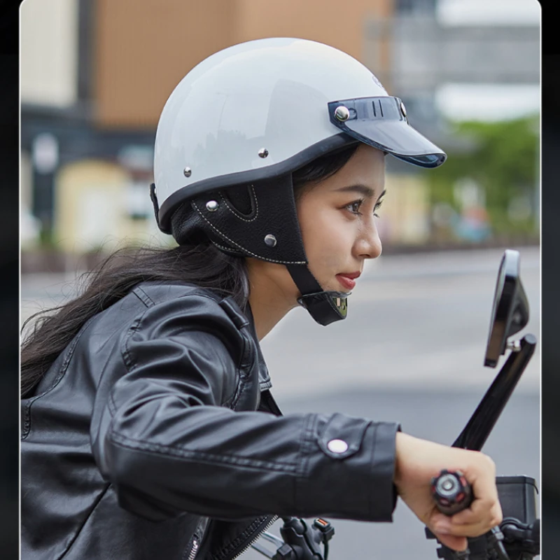 

GXT Half Face Korea Style Motor Helmet Vintage Dot Approved Pilot Helmet Cafe Racer Summer Riding Scooter Jet Capacete Para Moto