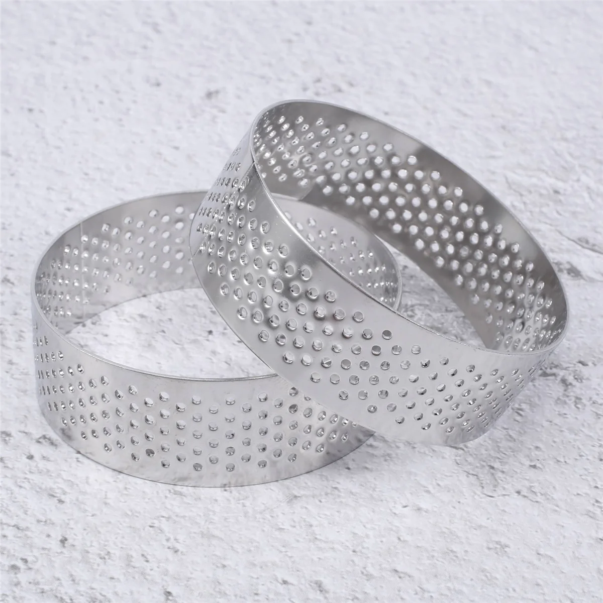 Tart Ring6Pcs 6cm Tart Ring Stainless Steel Tartlet Mold Circle Cutter Pie Ring Heat- Perforated Cake Mousse Molds