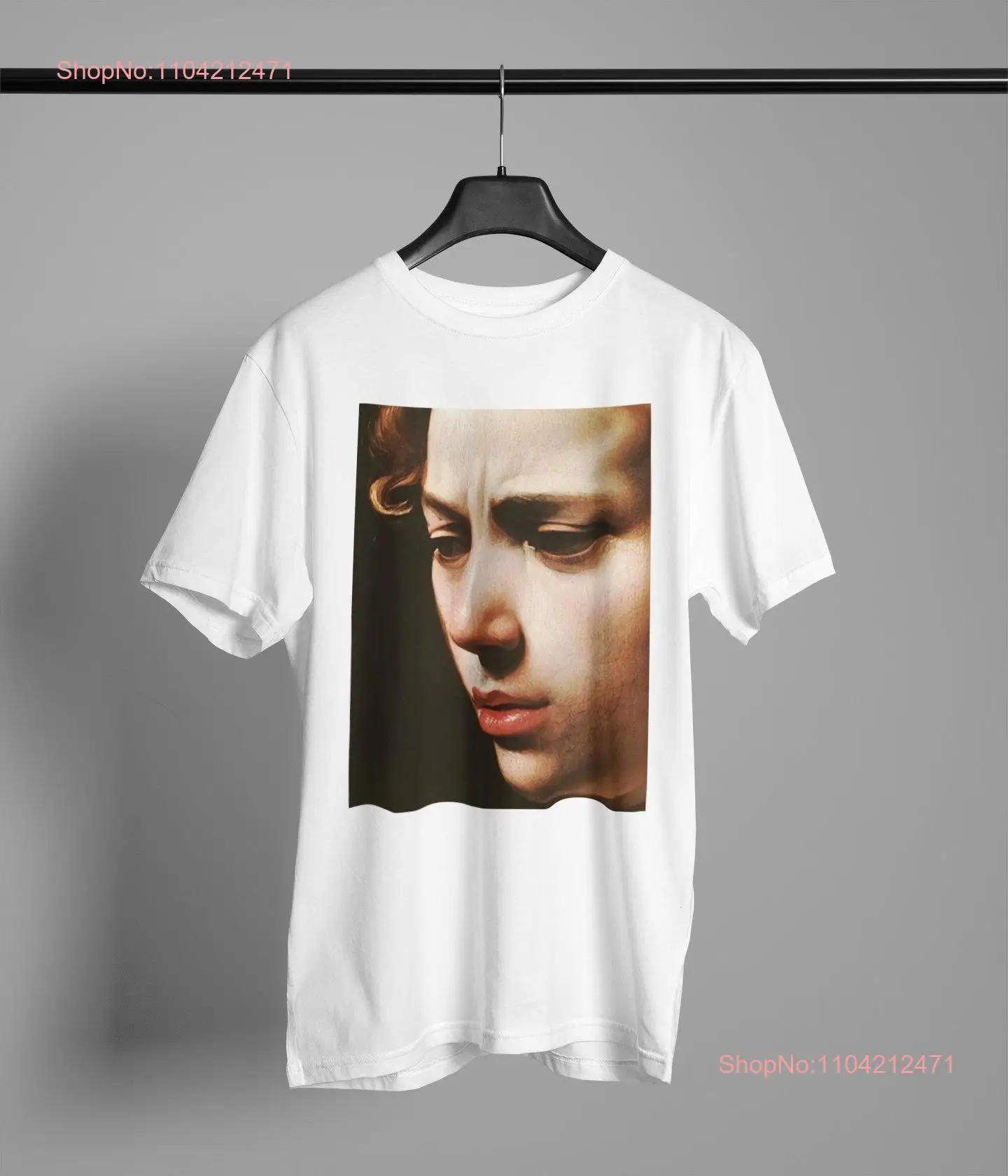 Caravaggio art print White heavy cotton unisex t shirt Italian artist realism baroque Vintage tee lover