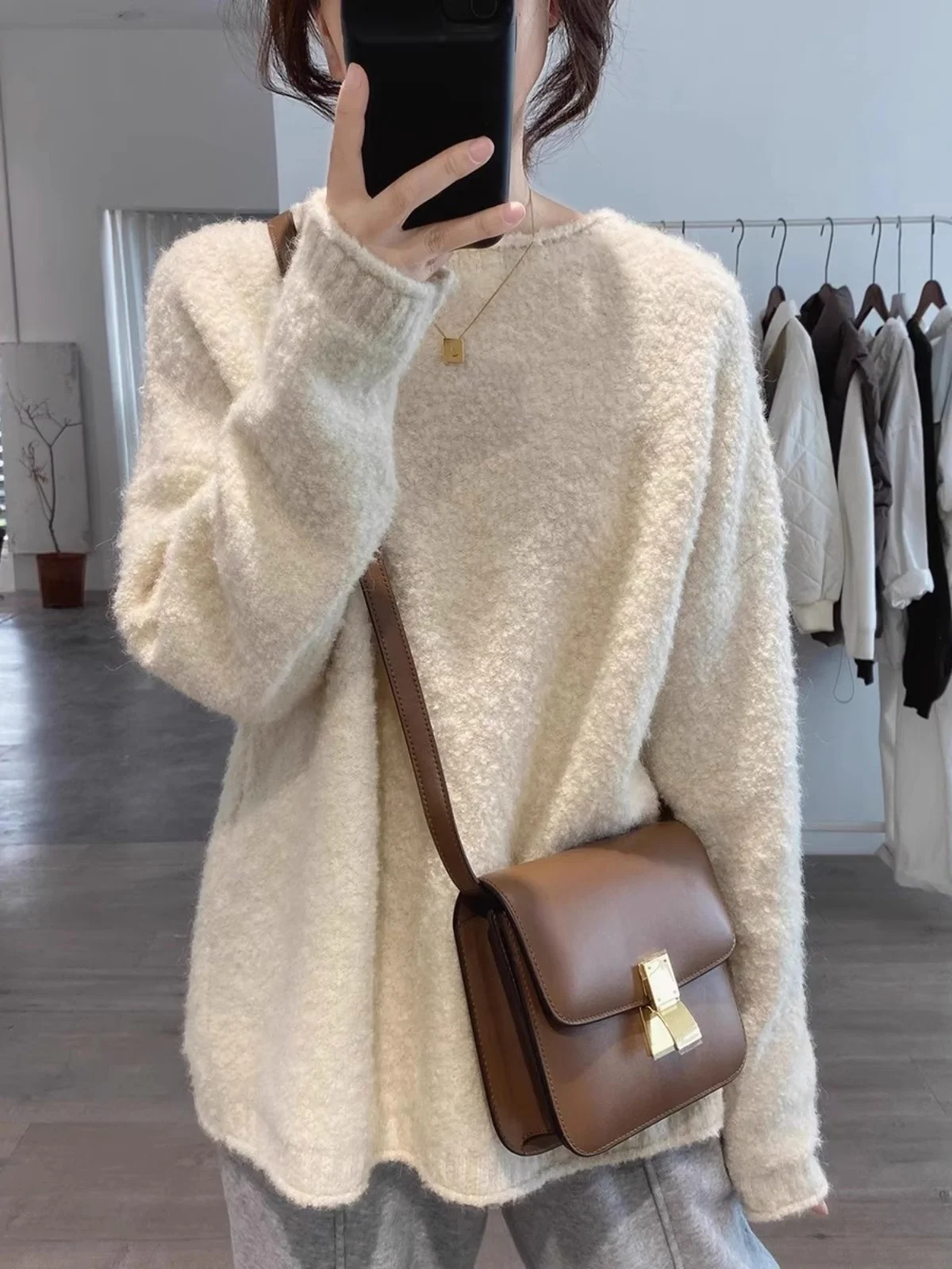 

plus Size Soft Thi Long Sve round Ne Knitwear Women's Autumn Winter New Sle Comfortable Inner Wear T-irt Commute