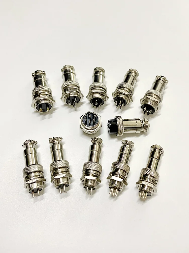 Diameters 12 And 16 Millimeters Circular Connector Fixed Panel Type Male Female Insertions Metal Joints Jack Aviation Plug