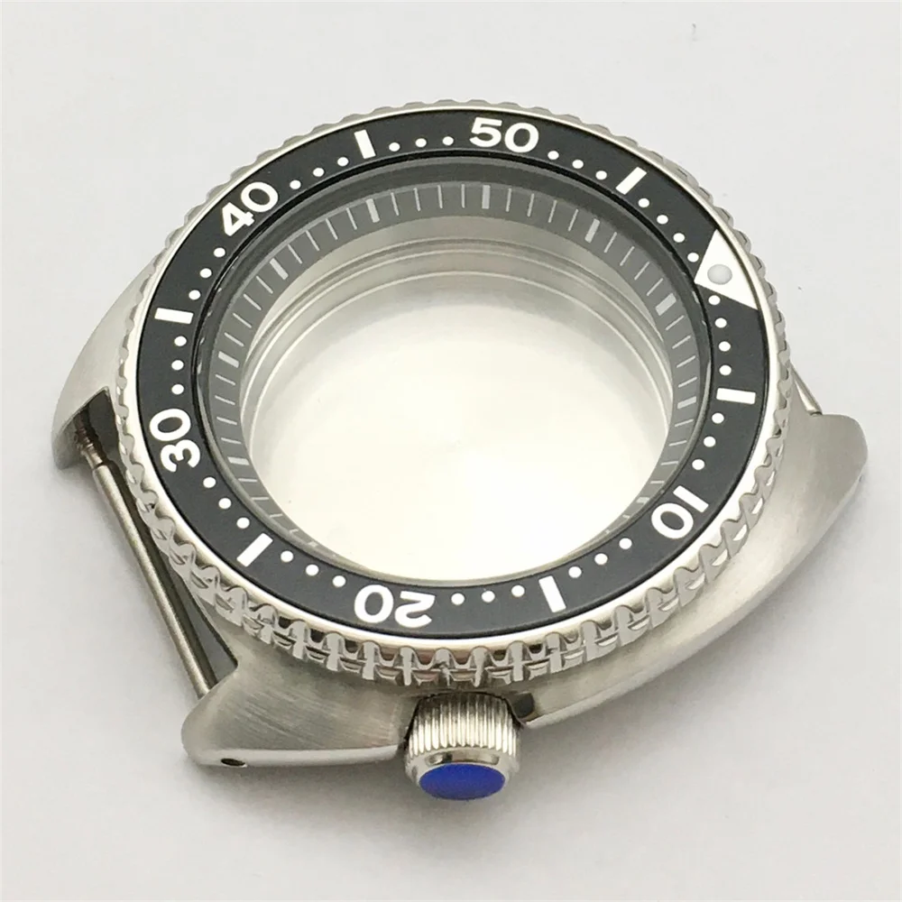 

New 45MM Watch Case, Stainless Steel Sapphire Glass Case with Chapter Ring, for SKX007 NH35A NH36A Movement, 3.8 Crown Case NH35