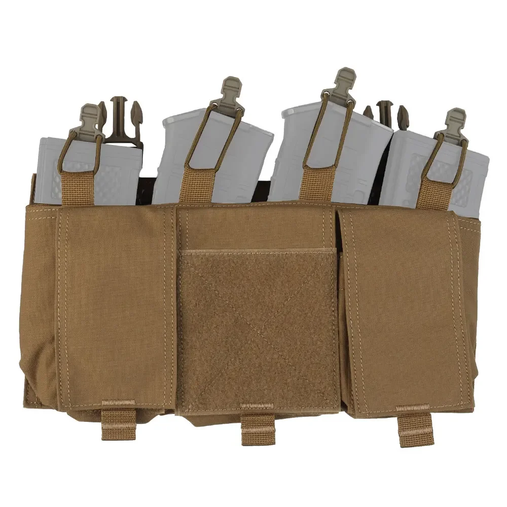 Hunting Quadruple Magazine Pouches 5.56mm Tactical Vest Front Chest Rig Flap Attach Panel for M4 M14 M16 AR Magazines view 2
