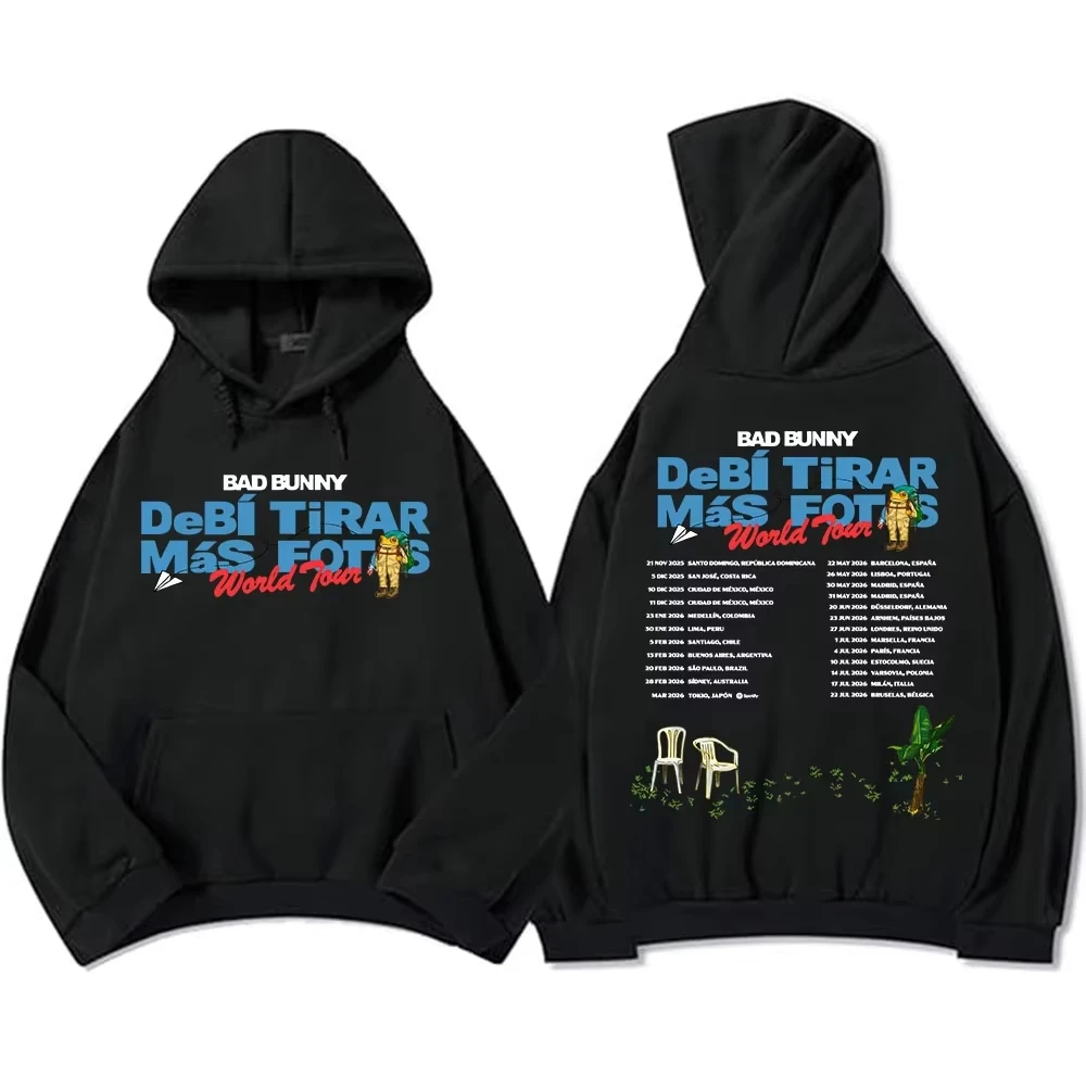 Bad Bunny Debí Tirar Más Fotos Anime hoodies New Model Oversized Unisex personality Clothes Fleece warm Casual Print hot product