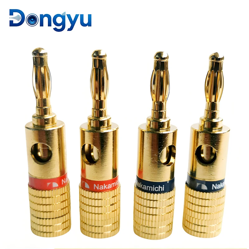 Conectores Banana Nakamichi de 4 mm, enchufes chapados en oro para altavoces de audio y video, terminales de sonido musical