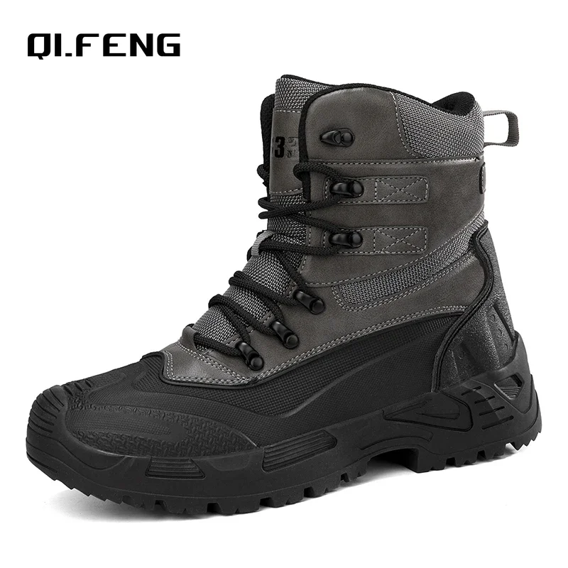 Large Mountaineering Hiking Anti Slip Boots Outdoor Field Training Boots Men's Ankle Boots High Top Casual Sneaker 39-47