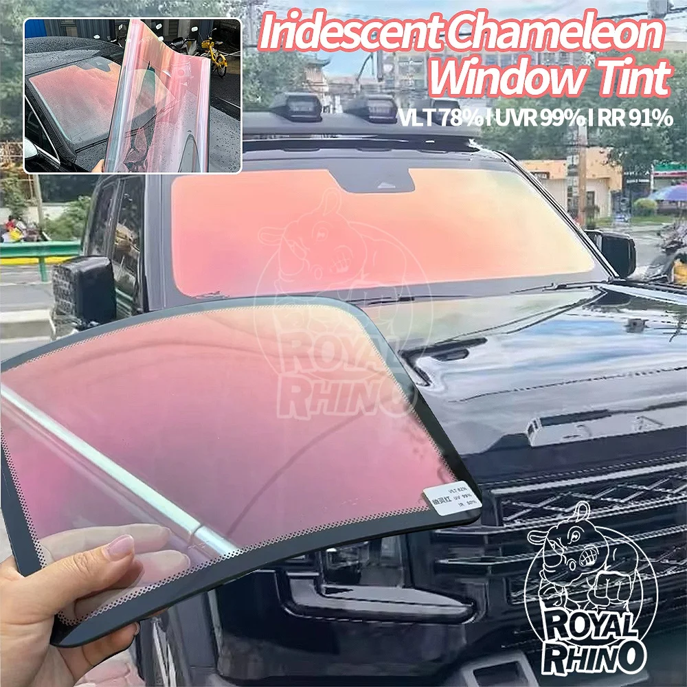 

VLT 78% Red Car Chameleon Window Film Ghost Rose Color Chanage Modified Tint Glass Sticker Solar Decorative Protective Foils