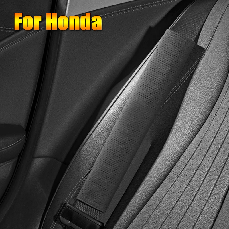 1PCS Car Seat Belt Cover Suede Safety Belt Shoulder Cover Protection Pad For Mugen Power Honda Accord CRV Hrv Jazz accessories