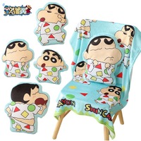 Crayon Shin-chan Pillow Blanket Summer Air Conditioning Blanket Kids Pillow Emoji Anime Peripheral Plush Car Pillow Blanket Gift