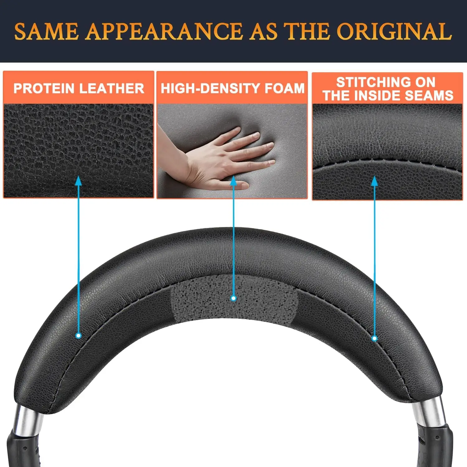 PXC550II Headband & Earpads for Sennheiser PXC550 PXC 550-II EPOS Adapt 660 Headphone Replacement Headbeam Ear Cushions Pads