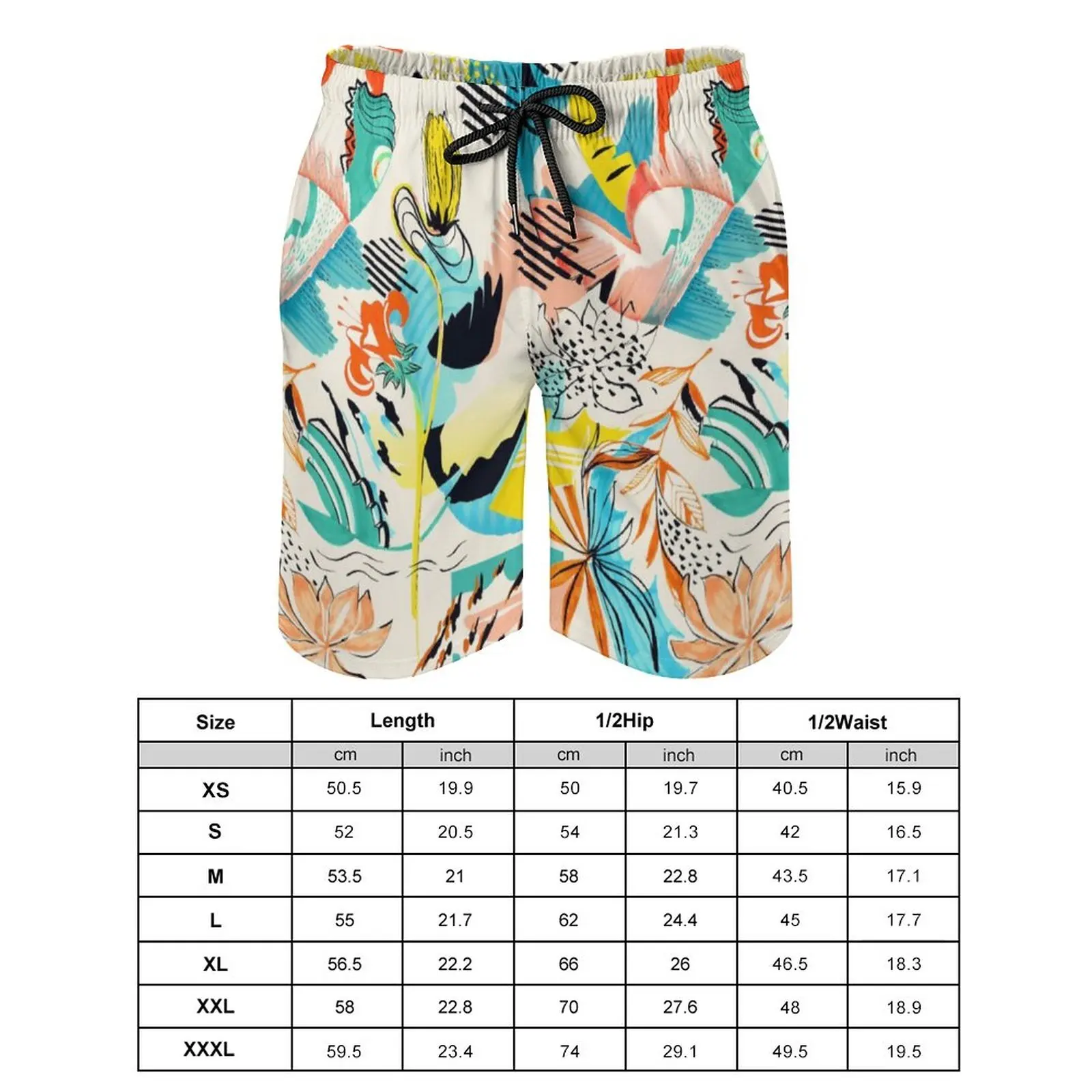 Men's Beach Shorts Gradient Color Block Drawstring Summer Men's swim Trunks Elastic Waist 3D Print Breathable Short Streetwear